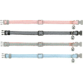 Obojek kočka nylon károvaný vzor 20-30cm/10mm mix TR