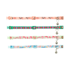 Obojek kočka nylon Flower Power 19-31cm/10mm mix TR