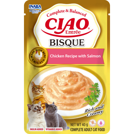 Churu Cat Entrée Bisque Chicken Recipe with Salmon 40g