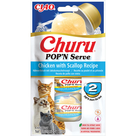 Churu Cat POP'N Serve Chicken with Scallop Recipe2x35g