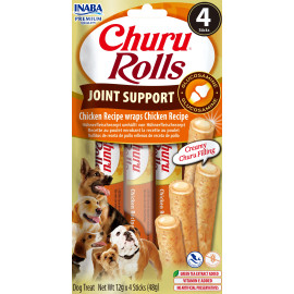 Churu Dog Rolls Joint Supp.Chick.wraps Chicken 4x12g