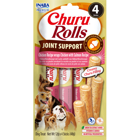 Churu Dog Rolls Joint Supp.Chick.wraps Chick&Salm4x12g
