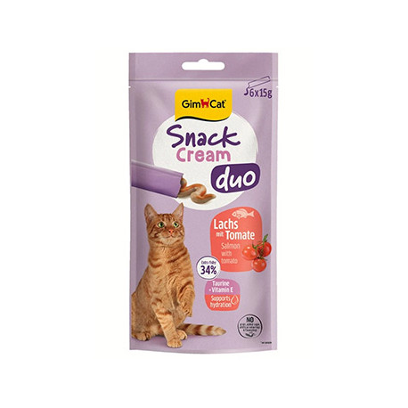 GimCat Snack Cream Duo losos&rajče 6x15g