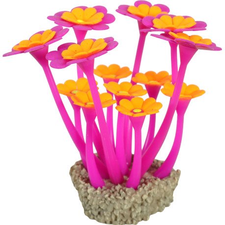 Akvarijní dekorace FLOWERS 2 fialová/oranžová Zolux