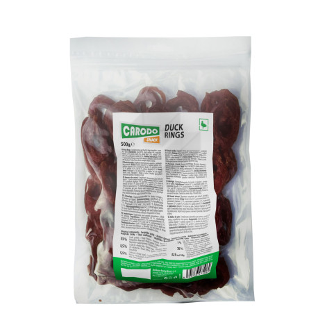 CARODO Dog poch. Kachní kroužky 500g