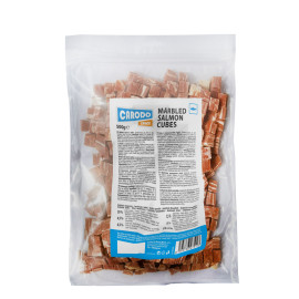 CARODO Dog poch. Kousky z mramorovaného lososa 500g