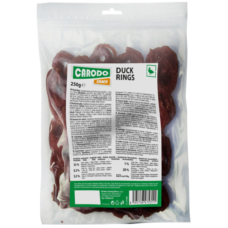 CARODO Dog poch. Kachní kroužky 250g
