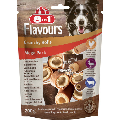 Pochoutka 8in1 Flavours Crunchy Rolls 200g MEGA PACK
