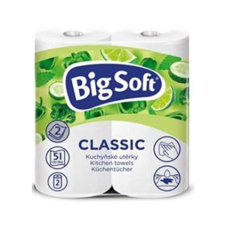 Utěrky kuchyňské papírové Big Soft 2ks role