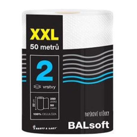 Utěrky víceúčelové papírové Balsoft XXL role 50m
