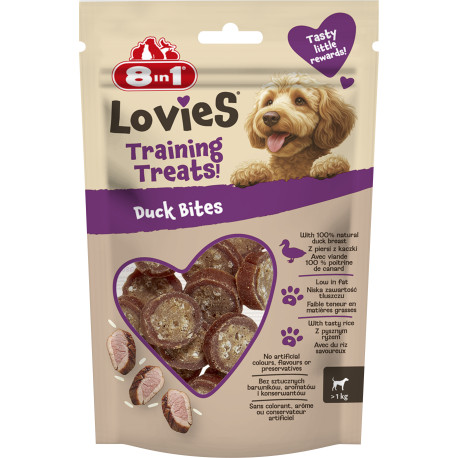 Pochoutka 8in1 Lovies Training Treats Duck Bites 90g