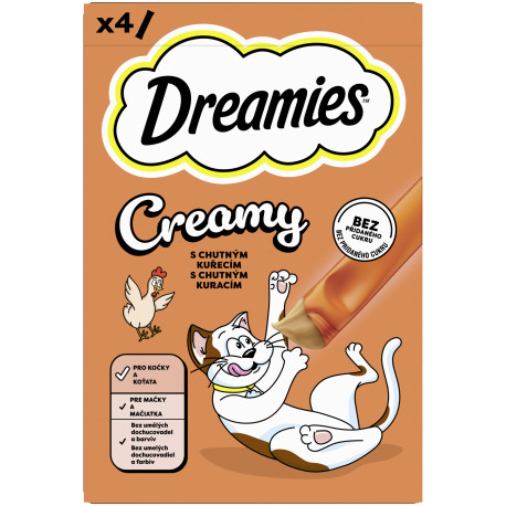 Dreamies kočka pochoutka Creamy s kuřecím 4x10g