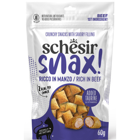 Schesir Cat Snax! pochoutka Hovězí polštářky 60g