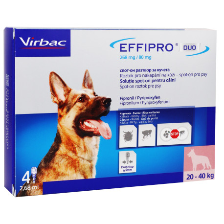 Effipro DUO Dog L (20-40kg) 268/80 mg, 4x2,68ml