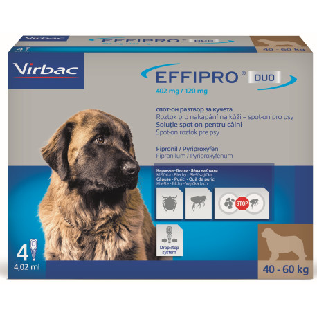 Effipro DUO Dog XL (40-60kg) 402/120 mg, 4x4,02ml