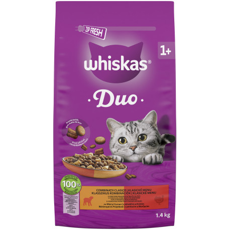 Whiskas Dry DUO jehněčí a krůtí 1,4kg