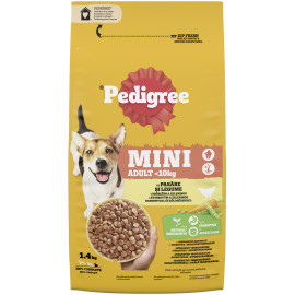 Pedigree Dry Adult Mini drůbeží se zeleninou 1,4kg