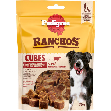 Pedigree poch.Ranchos Cubes hovězí 70g