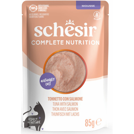 Schesir Cat kapsa Compl.Nutrition Tuňák+losos pěna 85g