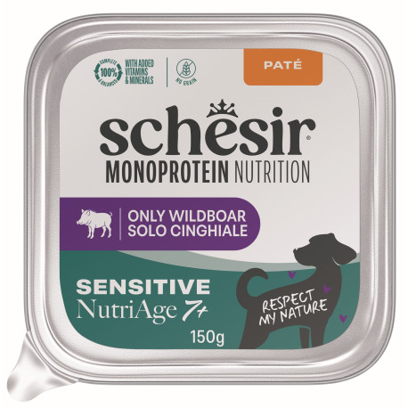 Schesir Dog vanička Monoprot.Senior Divočák paté 150g