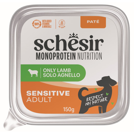 Schesir Dog vanička Monoprotein Jehněčí paté 150g