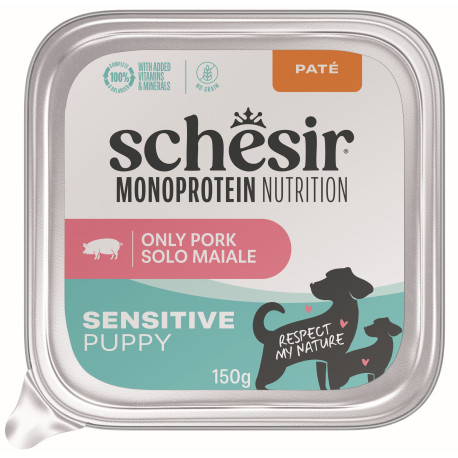 Schesir Dog vanička Monoprotein Puppy Šunka paté 150g