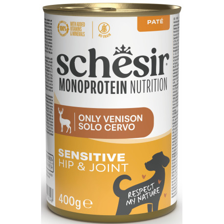 Schesir Dog vanička Monopr.Hip&Joint Zvěřina paté 400g