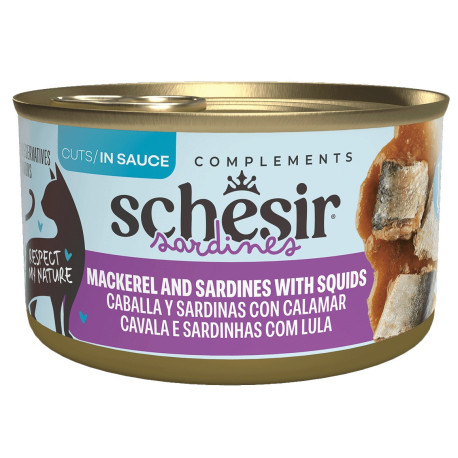 Schesir Cat konz. Makrela,sardinky,kalamáry v omáč.70g