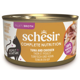 Schesir Cat konz.Compl.Nutrition Tuňák+kuře vývar 85g
