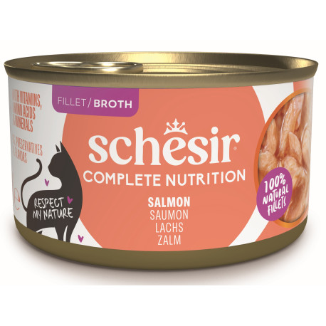 Schesir Cat konz.Compl.Nutrition Losos vývar 85g