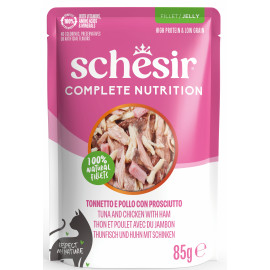 Schesir Cat kaps.Compl.Nutrit.Tuňák+kuře+šunka žel 85g