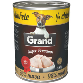 GRAND Dog konz. SuperPremium 1/4 kuřete 850g