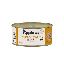 Applaws Cat konz. Adult Broth kuřecí prsa s játry 70g