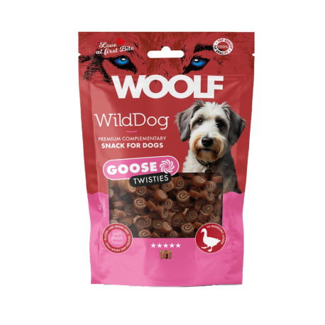 WOOLF WildDog poch. Twisties Goose&Cod 100g