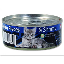 Konzerva ONTARIO Kitten Chicken Pieces + Shrimp 95g