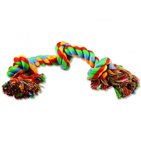 Uzel DOG FANTASY bavlněný barevný 3 knoty 40 cm 1ks