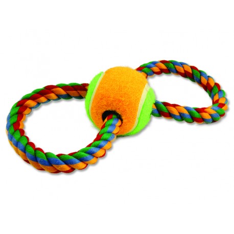 Přetahovadlo DOG FANTASY osmička barevné + tenisák 25 cm 1ks