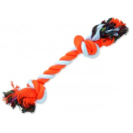 Uzel DOG FANTASY bavlněný oranžovo-bílý 2 knoty 30 cm 1ks