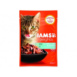 Kapsička IAMS Cat Delights Tuna & Herring in Jelly 85g