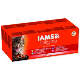 Kapsičky IAMS Cat výběr z mořských a suchozemských mas v omáčce multipack 4080g