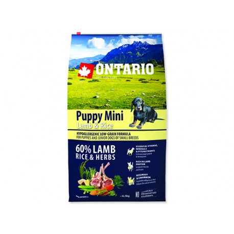ONTARIO Puppy Mini Lamb & Rice 6,5kg
