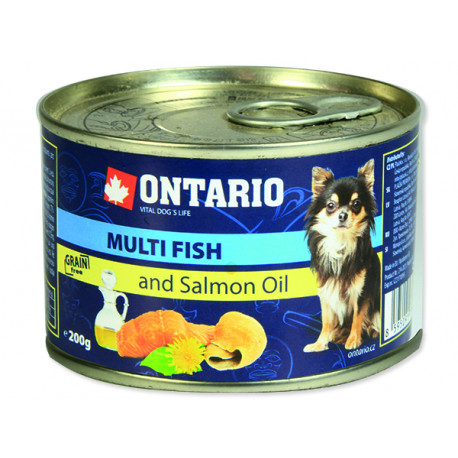 Konzerva ONTARIO Dog Mini Multi Fish and Salmon Oil 200g