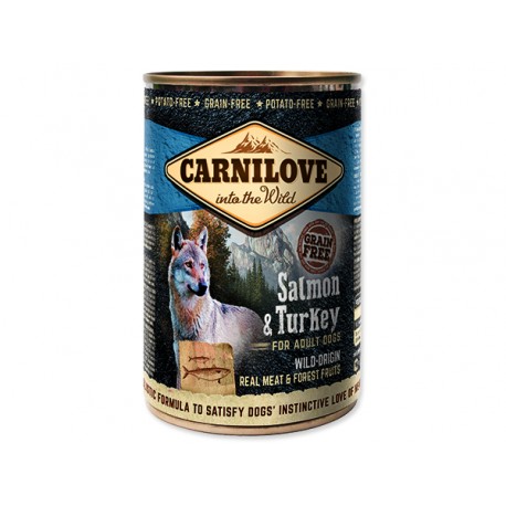 Konzerva CARNILOVE Dog Wild Meat Salmon & Turkey 400g