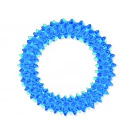Hračka DOG FANTASY kroužek vroubkovaný modrý 7 cm 1ks