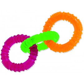 Hračka DOG FANTASY 3 kruhy gumové barevné 16 cm 1ks