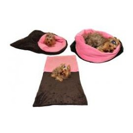 Marysa pelíšek 3v1 pro psy, tmavě šedý/světle růžový, velikost XL