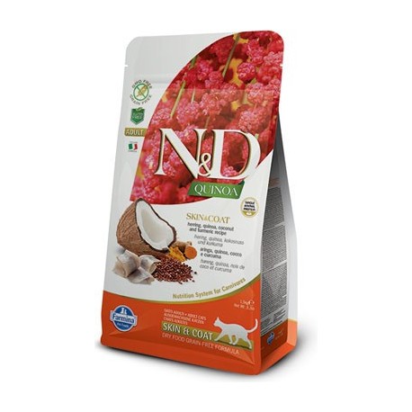 N&D GF Quinoa CAT Skin&Coat Herring & Coconut 300g