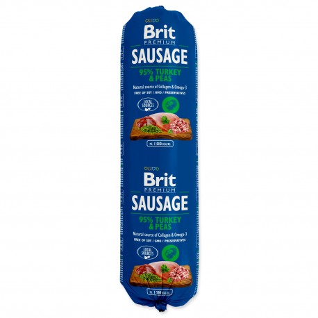 Salám BRIT Premium Sausage Turkey & Peas 800g